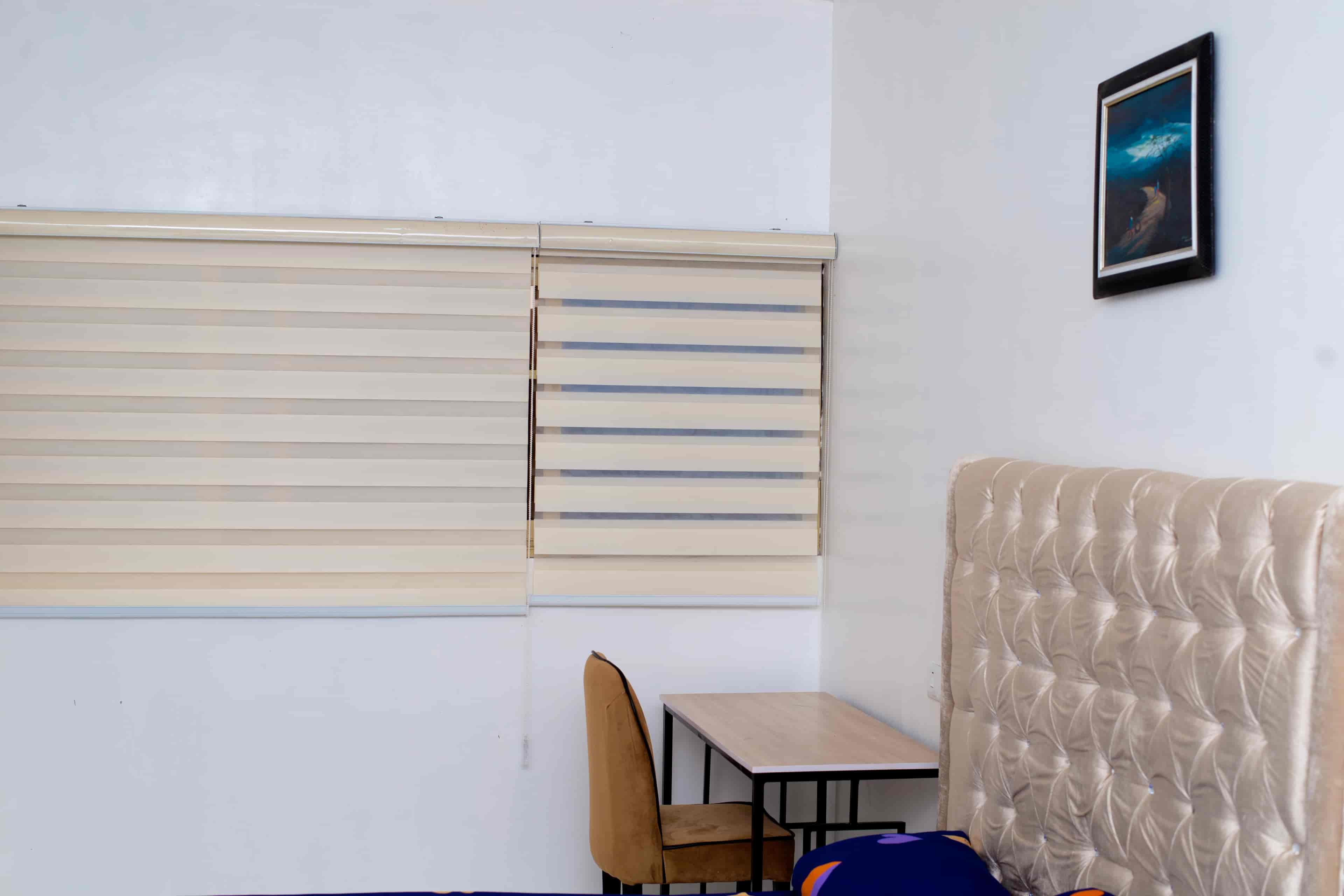 Bedroom with comfortable bed and decor